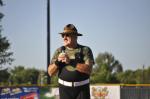 Sargeant Slaughter, orginally from Litchfield, MN, talks tough to a packed house.